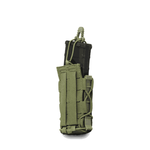 Single Rifle Mag Pouch in OD Green for tactical gear setup.